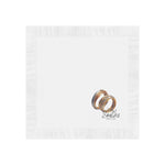 4X8 Personalized Wedding Napkins, Gold Ring, Silver Ring, Gold and Silver Rings, White Coined Napkins