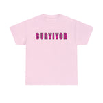 SURVIVOR BREAST CANCER Heavy Cotton Tee GOOD VIBES WEAR FAITH