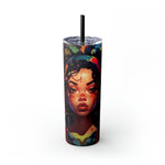 BEAUTIFUL BLACK YOUNG GENERATION Skinny Tumbler with Straw, 20oz  CULTURAL GIFTS AND ACCESSORIES