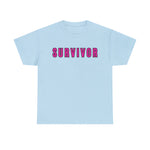 SURVIVOR BREAST CANCER Heavy Cotton Tee GOOD VIBES WEAR FAITH