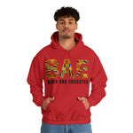 BAE black and educated kente cloth graphic print hoodie sweatshirt