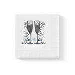 Personalized Wedding Napkins White Coined Napkins 003