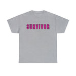 SURVIVOR BREAST CANCER Heavy Cotton Tee GOOD VIBES WEAR FAITH