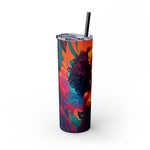 BEAUTIFUL BLACK WOMAN QUEEN Skinny Tumbler with Straw, 20oz GOOD VIBES CULTURAL GIFTS AND ACCESSORIES