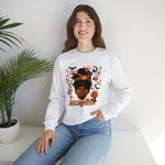 HALLOWEEN QUEEN Unisex Crewneck Sweatshirt GOOD VIBES SISTERHOOD