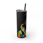 BEAUTIFUL BLACK WOMAN PRIDE Skinny Tumbler with Straw, 20oz CULTURAL GIFTS ACCESSORIES