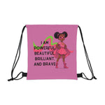 I am Powerful, drawstring bag for kids, cute graphic design, accessories for kids