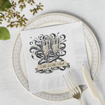 Customized Wedding Napkins White Coined Napkins