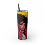 BEAUTIFUL BLACK FRIENDS  Skinny Tumbler with Straw, 20oz CULTURAL GIFTS AND ACCESSORIES