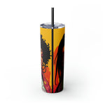 BEAUTIFUL BLACK FRIENDS  Skinny Tumbler with Straw, 20oz CULTURAL GIFTS AND ACCESSORIES