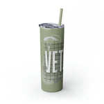 VETERAN  UNITED STATES ARMED FORCES Skinny Tumbler with Straw, 20oz VETERAN GIFTS ACCESSORIES