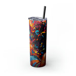 BEAUTIFUL BLACK WOMAN DAZZLE Skinny Tumbler with Straw, 20oz CULTURAL GIFTS AND ACCESSORIES