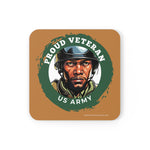 Proud Veteran Corkwood Coaster Set Cultural Accessories