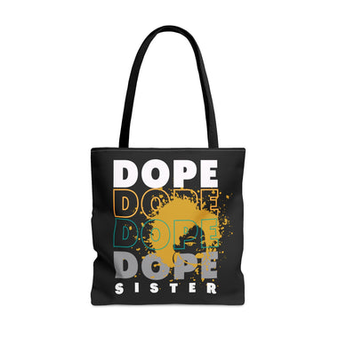 Dope Sisterhood Black Tote Bag (AOP) Accessories