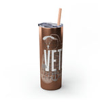 VETERAN  UNITED STATES ARMED FORCES Skinny Tumbler with Straw, 20oz VETERAN GIFTS ACCESSORIES