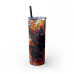 BEAUTIFUL BLACK WOMAN DAZZLE Skinny Tumbler with Straw, 20oz CULTURAL GIFTS AND ACCESSORIES