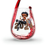 Betty Boop, Black Betty Boop, New Year Glasses, Stemless Wine Glass, 11.75oz