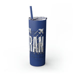 VETERAN  UNITED STATES ARMED FORCES Skinny Tumbler with Straw, 20oz VETERAN GIFTS ACCESSORIES