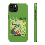 LIFE IS SHORT TRAVEL LIME GREEN Tough Cases ACCESSORIES