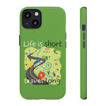 LIFE IS SHORT TRAVEL LIME GREEN Tough Cases ACCESSORIES