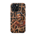 Betty Boop Leopard Cougar Print Magnetic Tough Cases, Boop Lover, Betty Lover, Betty Boop Gift, Boop Lover Gift