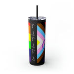 LOVE WINS Skinny Tumbler with Straw, 20oz PRIDE GIFTS ACCESSORIES