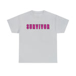 SURVIVOR BREAST CANCER Heavy Cotton Tee GOOD VIBES WEAR FAITH