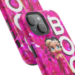 Betty Boop Pink Glitter Magnetic Tough Cases, Boop Lover, Betty Lover, Betty Boop Gift, Boop Lover Gift