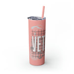 VETERAN  UNITED STATES ARMED FORCES Skinny Tumbler with Straw, 20oz VETERAN GIFTS ACCESSORIES