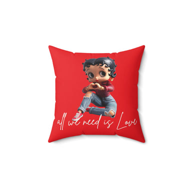 Betty Boop Pillow, Valentines Day Pillow, Betty Boop Decor, Valentines Gift, Gift for Girlfriend, Red Pillow Decor