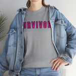 SURVIVOR BREAST CANCER Heavy Cotton Tee GOOD VIBES WEAR FAITH