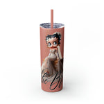 Betty Boop Tumbler, Reusable Cup, Betty Boop Cup, Engagement Gift, Gift for Engagement, Skinny Tumbler with Straw, 20oz