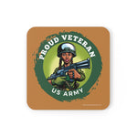 PROUD VETERAN US ARMY FEMALE Corkwood Coaster Set CULTURAL ACCESSORIES