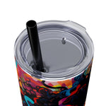 BEAUTIFUL BLACK WOMAN DAZZLE Skinny Tumbler with Straw, 20oz CULTURAL GIFTS AND ACCESSORIES