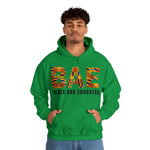 BAE black and educated kente cloth graphic print hoodie sweatshirt