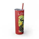 LIFE IS SHORT TRAVEL LONG Skinny Tumbler with Straw, 20oz  RV TRAVEL ACCESSORIES