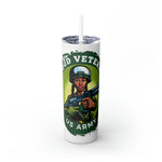 PROUD VETERAN US ARMY W2 Skinny Tumbler with Straw, 20oz CULTURAL GIFTS ACCESSORIES