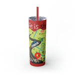 LIFE IS SHORT TRAVEL LONG Skinny Tumbler with Straw, 20oz  RV TRAVEL ACCESSORIES