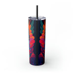 BEAUTIFUL BLACK WOMAN QUEEN Skinny Tumbler with Straw, 20oz GOOD VIBES CULTURAL GIFTS AND ACCESSORIES