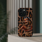 Betty Boop Leopard Cougar Print Magnetic Tough Cases, Boop Lover, Betty Lover, Betty Boop Gift, Boop Lover Gift