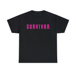 SURVIVOR BREAST CANCER Heavy Cotton Tee GOOD VIBES WEAR FAITH