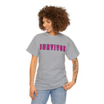 SURVIVOR BREAST CANCER Heavy Cotton Tee GOOD VIBES WEAR FAITH