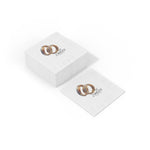 4X8 Personalized Wedding Napkins, Gold Ring, Silver Ring, Gold and Silver Rings, White Coined Napkins