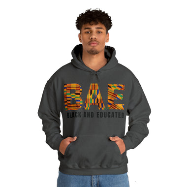 BAE black and educated kente cloth graphic print hoodie sweatshirt