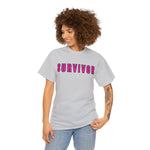 SURVIVOR BREAST CANCER Heavy Cotton Tee GOOD VIBES WEAR FAITH