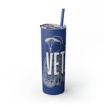 VETERAN  UNITED STATES ARMED FORCES Skinny Tumbler with Straw, 20oz VETERAN GIFTS ACCESSORIES