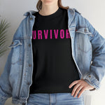 SURVIVOR BREAST CANCER Heavy Cotton Tee GOOD VIBES WEAR FAITH