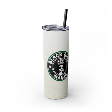 BLACK GIRL MAGIC STARBUCKS COFFEE SPARKLE CREAM Skinny Tumbler with Straw, 20oz CULTURAL GIFTS SISTERHOOD ACCESSORIES