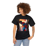 Black Superman on the Climb, graphic t-shirt, custom design, cool colors, african american, black designs