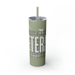 VETERAN  UNITED STATES ARMED FORCES Skinny Tumbler with Straw, 20oz VETERAN GIFTS ACCESSORIES